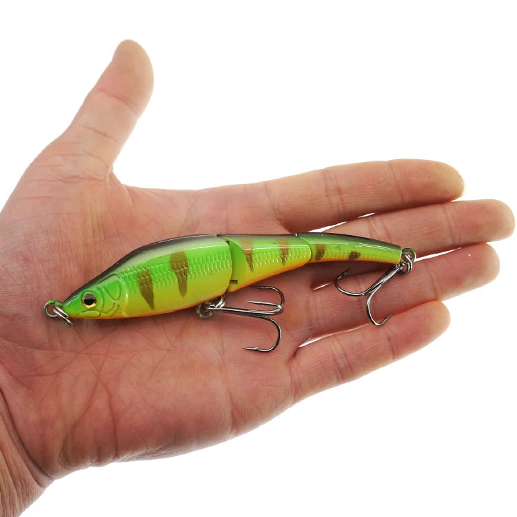 Triple Jointed Swim Bait 4inch Ultra-Smooth S-Shaped Action Lifelike Artificial Lure for Bass Pike Freshwater Saltwater
