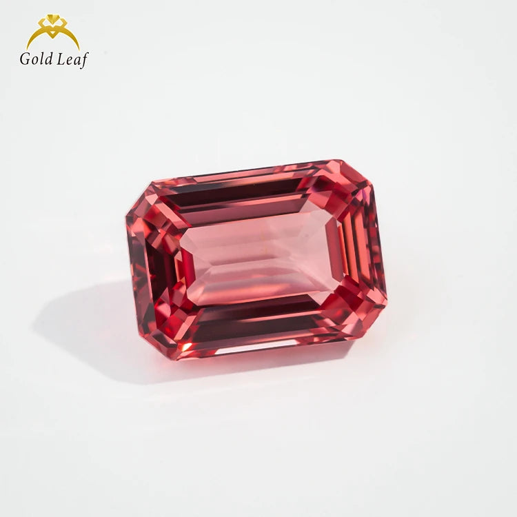 Goldleaf Wholesale Loose Gemstones Lab Grown Emeralds and Red Octagon Shape Lab Grown Sapphire with GRC Certificate