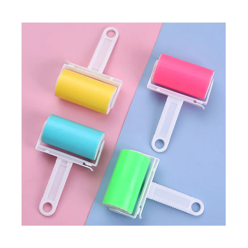 JX-Silicone Washable Tape Sticky Roller Lint Hair Remover Brush Sticker Roller for Clothing and Household Trash Bags