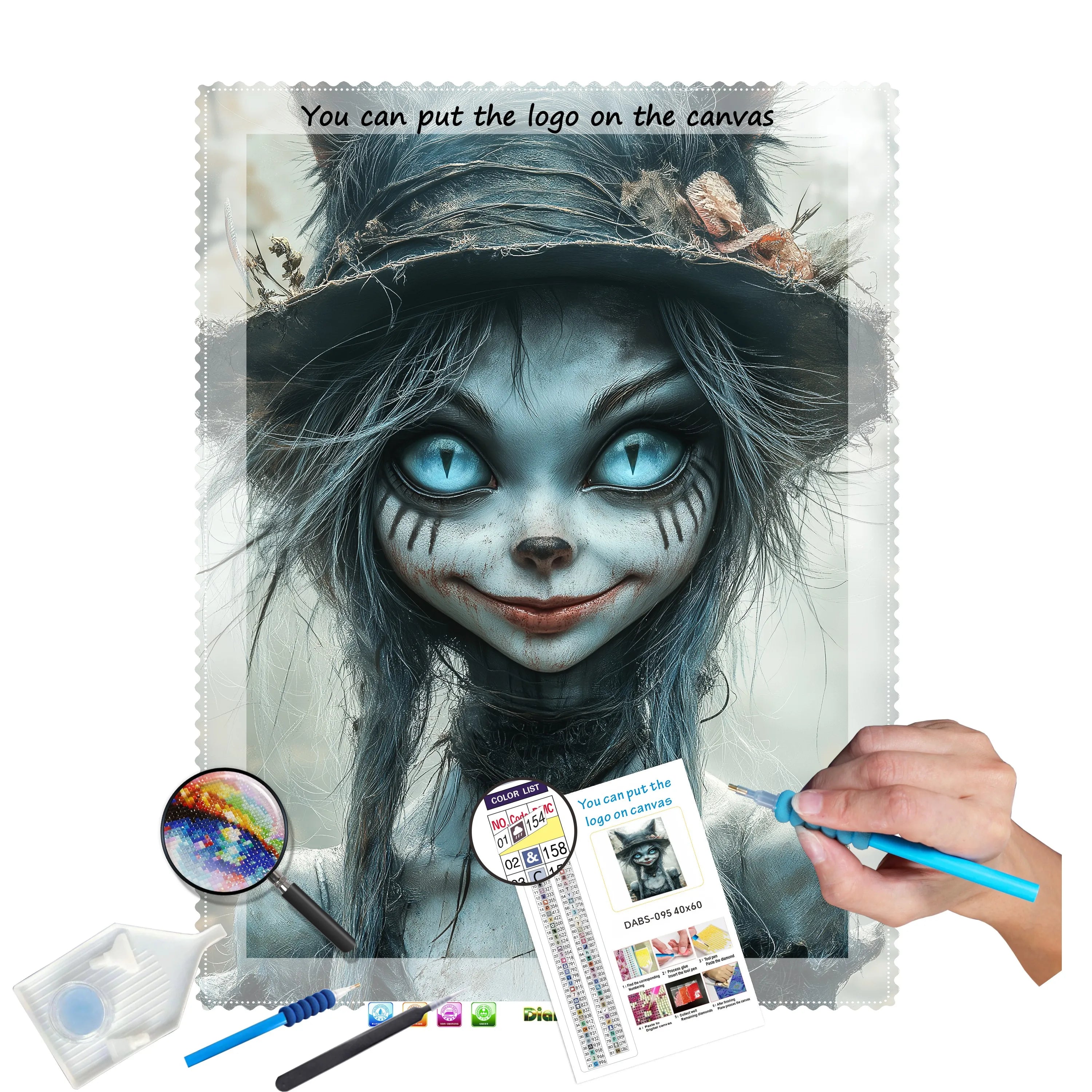 N-2203 DIY Diamond Painting Set Custom 30x40cm Photo Round/Square Drills Art Painting Ghostgirl Ghostgirl Diamond Art Painting