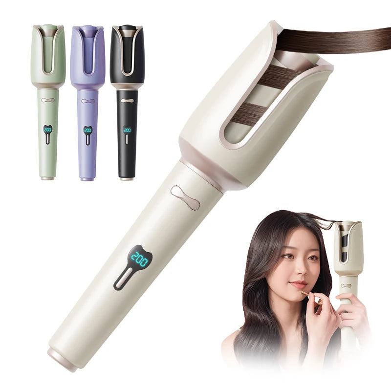 Fast Heating Hair Culer Anti-Scald Anti-Tangle Auto Shut-Off Automatic Rotating Curling Iron with 4  Temperature Settings