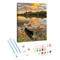 Factory Direct Sale DIY Painting by Numbers Sets Hand-painted Oil Paint by Numbers Painting on Canvas Landscape Boat
