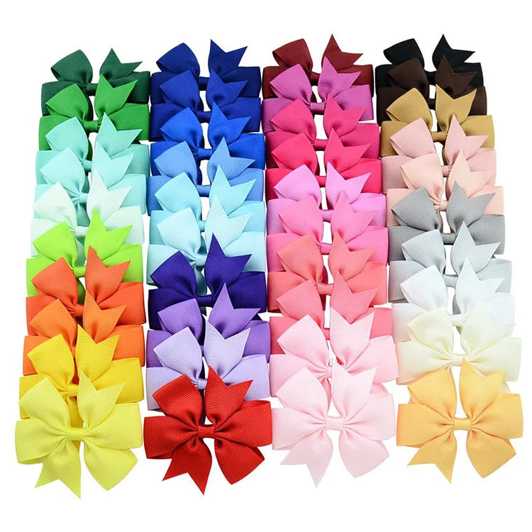 Wholesale Cute Elegant Children Ribbon Bow Hair Clip 3 Inch *3 Inch Grosgrain Ribbon Bow Handmade for Hair Accessory