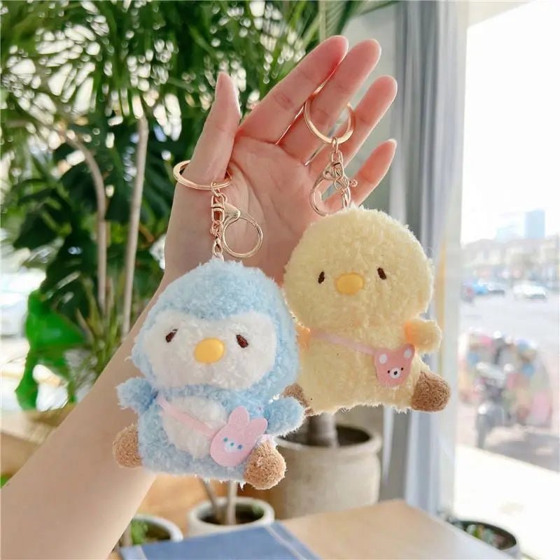 Wholesale Cute Chicken Keychain Pendant Plush Keychain Toys Bag Charm Decoration Soft Stuffed Animal Toys Kawaii Plush Keychains