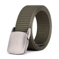 Quality Men's Canvas Fabric Belt Zinc Electroplating Metal Buckle Tactical Belt Hunting Hiking Student Training Sports Belt