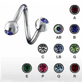 G23 Titanium S Shaped Twist Navel Ring Fashion Body Jewelry for Children and Adults for Wedding and Engagement
