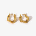 18K Gold Plated Stainless Steel Circle Earrings Jewelry Creative Unique Wavy Shaped Hoop Earrings for Women