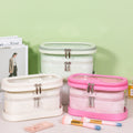 Custom Logo PU+PVC Clear Cosmetic Bag Ste Makeup case Waterproof Travel Toiletry Organizer Makeup Bags