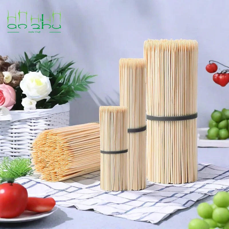 40cm Square Flat Bamboo Skewers Tools for Cotton Candy Fruit BBQ