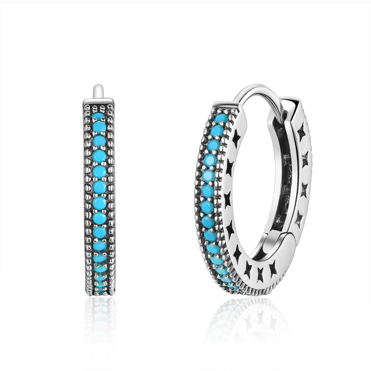 100% Real 925 Sterling Silver Bohemia Style Hoop Earrings for Women Outgoing Activities Fashion Simple Jewelry Gift SCE493