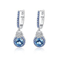 CZCITY Luxury 925 Sterling Silver Drop Earrings Huggie Diamonds CZ Dangle Hooop Earrings for Women Silver Jewelry
