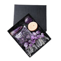 Heart Shape Natural Crystal Faceted Wand Polished Amethyst Cluster Stone Gemstone Chips Laser Printed Gift Set