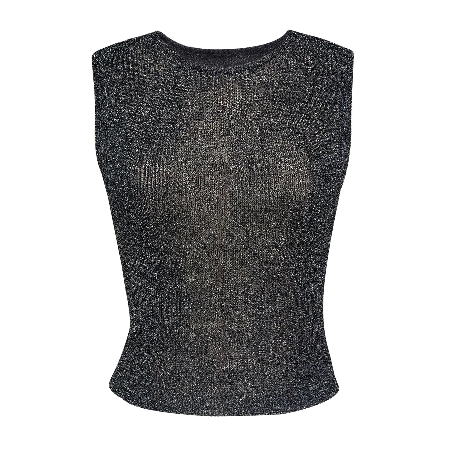 2023 Summer New Women's Tank Top Hot Sale Fashion Sexy Shiny Vest
