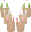 HK-1213 Easter Bunny Baskets Jute Burlap Bunny Ear Tote Bags