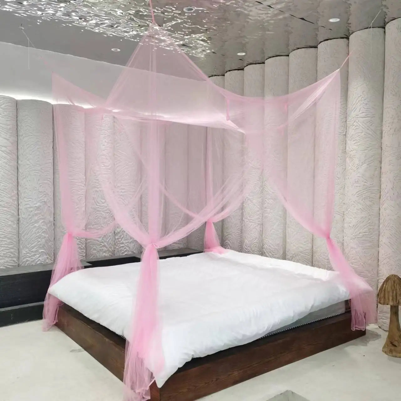 Polyester Solid Color Durable Circular Netting Mosquito Net Bed Canopy for Adults Indoor Outdoor Use