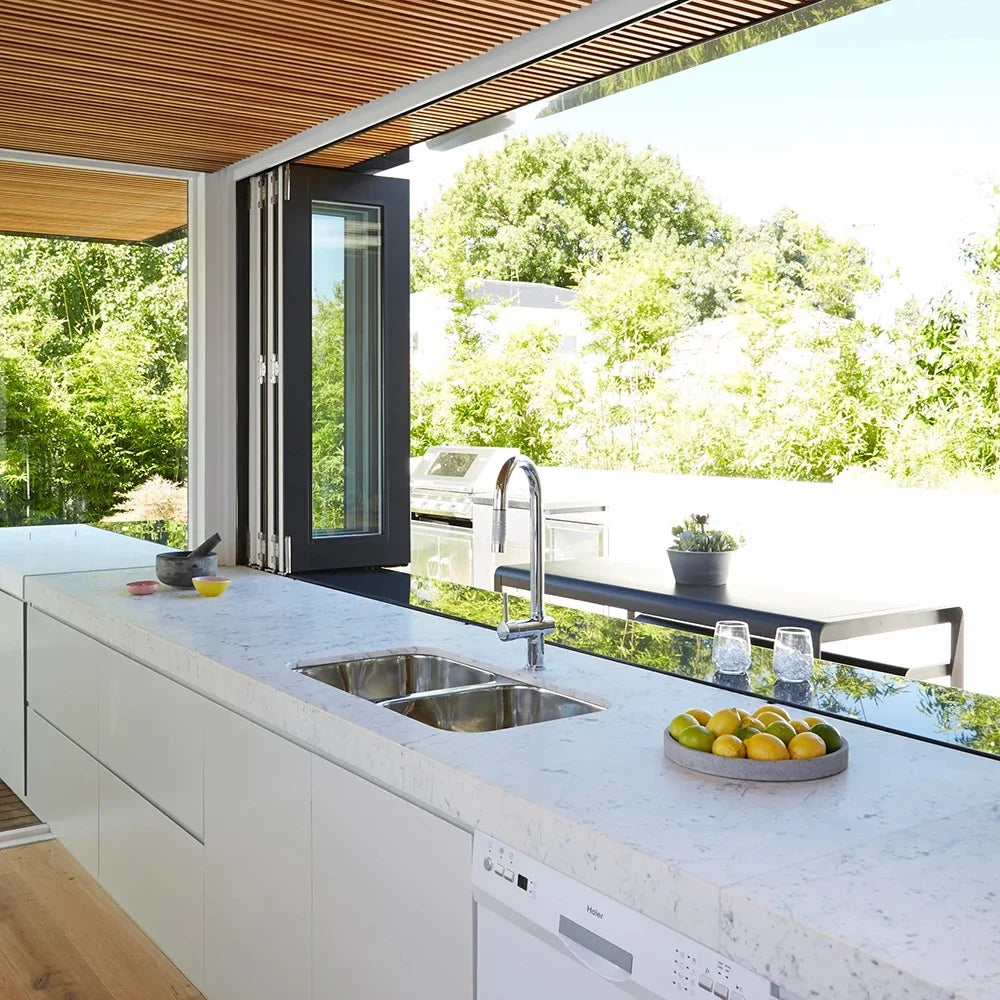 Modern Aluminum Alloy Folding Windows Wholesale Hurricane Impact Sliding Bi-fold Kitchen Windows Made in China