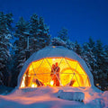 Insulated White Dome Tent for Winter Glamping and Outdoor Camping