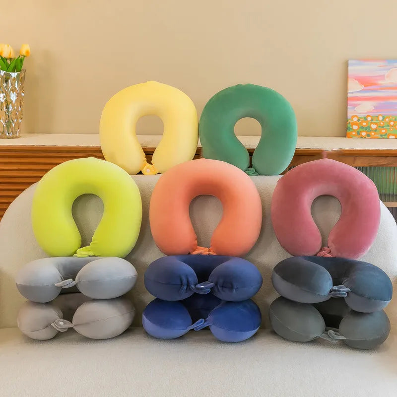 Sleep Convenient Travel Companion Comfortable Airplane Neck Support Quilted U-Shaped Memory Foam Travel Pillow