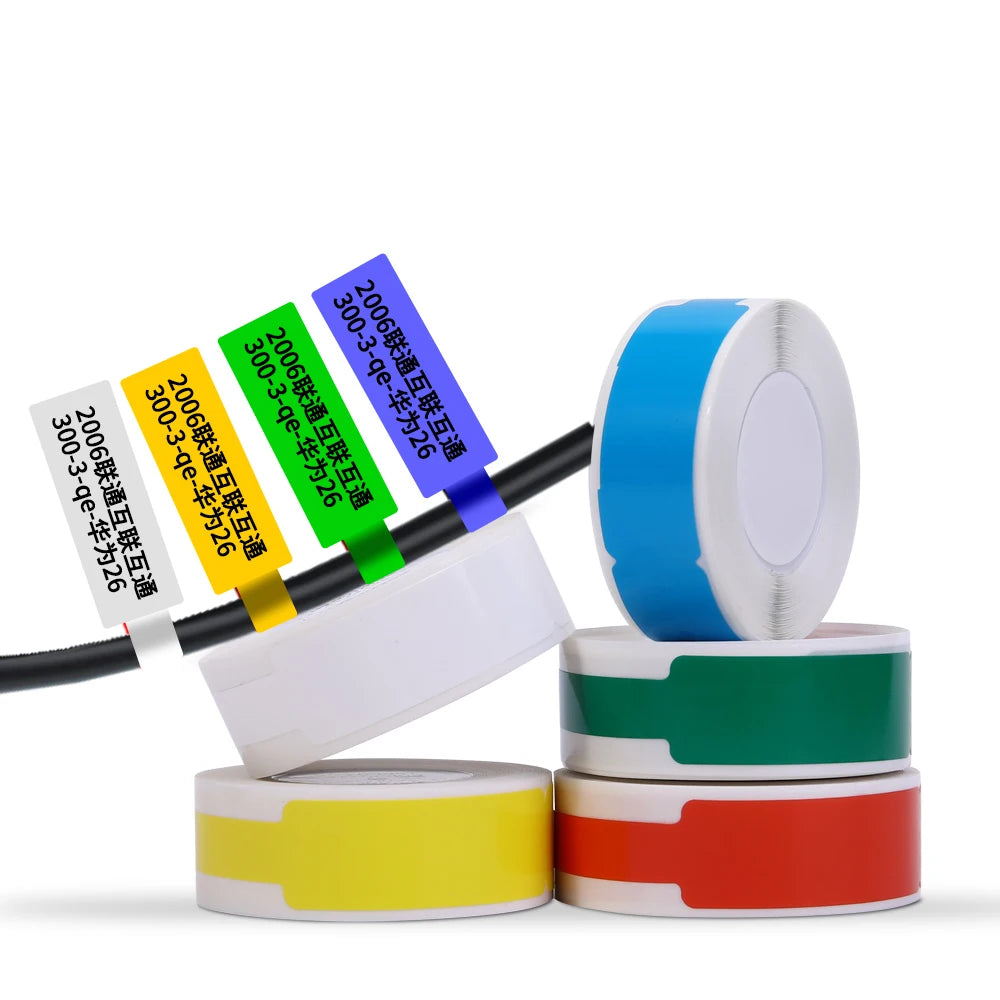 Waterproof Anti-Scratch Thermal Paper Label Rolls Colored Cable Adhesive Stickers for Supermarket Machine Room Classification