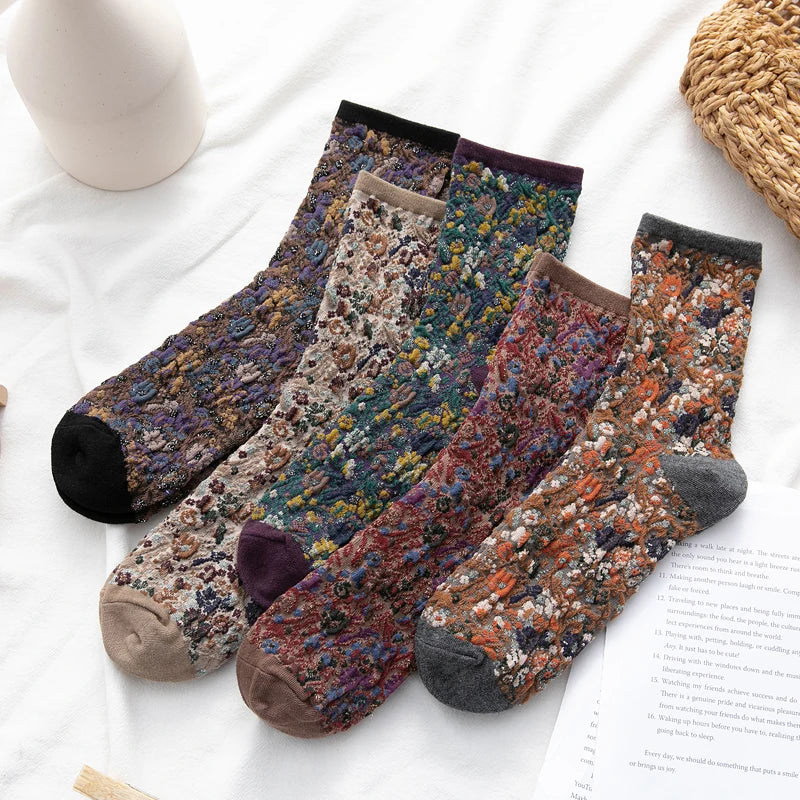 Vintage Socks Fall Winter Fashion Woman Calcetines Harajuku Women Skarpetki Kobieta Skarpety Damskie