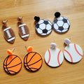 Cute Acrylic Soccer Ball Football Baseball Basketball Earring Jewelry for Women