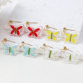 Pretty Butterfly Shaped Stud Earrings Dried Flowers Charms Hypoallergenic Jewelry Hair Accessories Jewelry for Women