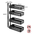 Newest Bathroom Multilayer Rotating Kitchen Shelf Carbon Steel Shelf Storage Racks