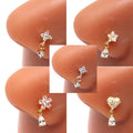 Gaby New Design L Shape Nose Rings for Women with Dangle Nose Ring 925 Sterling Silver Nose Ring Piercing Body Jewelry