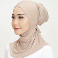 Women's Solid Color Polyester Muslim Headscarf Cap All-Season Hijab and Shawl