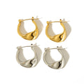 Nabest 18K Gold Plated Huggie Hoop Earrings Anti-Tarnish Stainless Steel Fashion Jewelry Chunky Twisted Women Earing