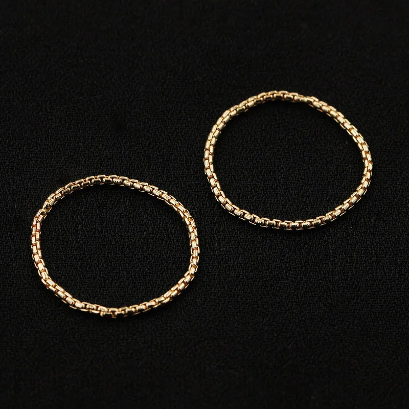 Fashion 14k Gold Filled Adjustable Jewelry Women 1.0mm Snake Box Chain Rings