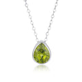 YBO Simple 925 Sterling Silver Water Drop Pendant for Women Natural Amethyst Gemstone Rhodium Plated Weddings Parties