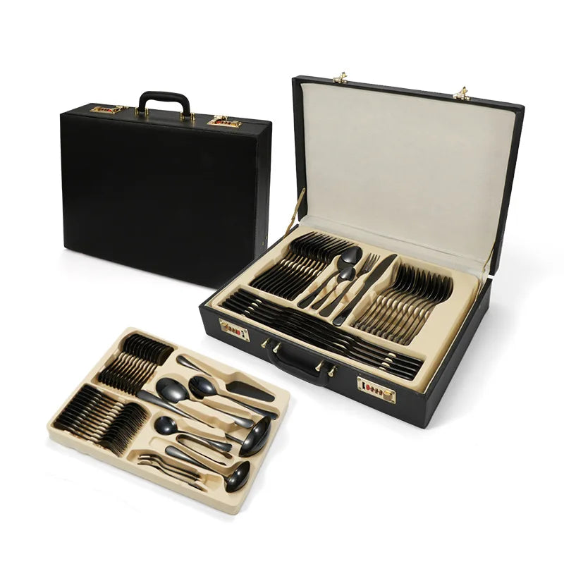 Hot Sellers Silverware Flatware Set Stainless Steel 72 Pcs Gift Box Cutlery Set