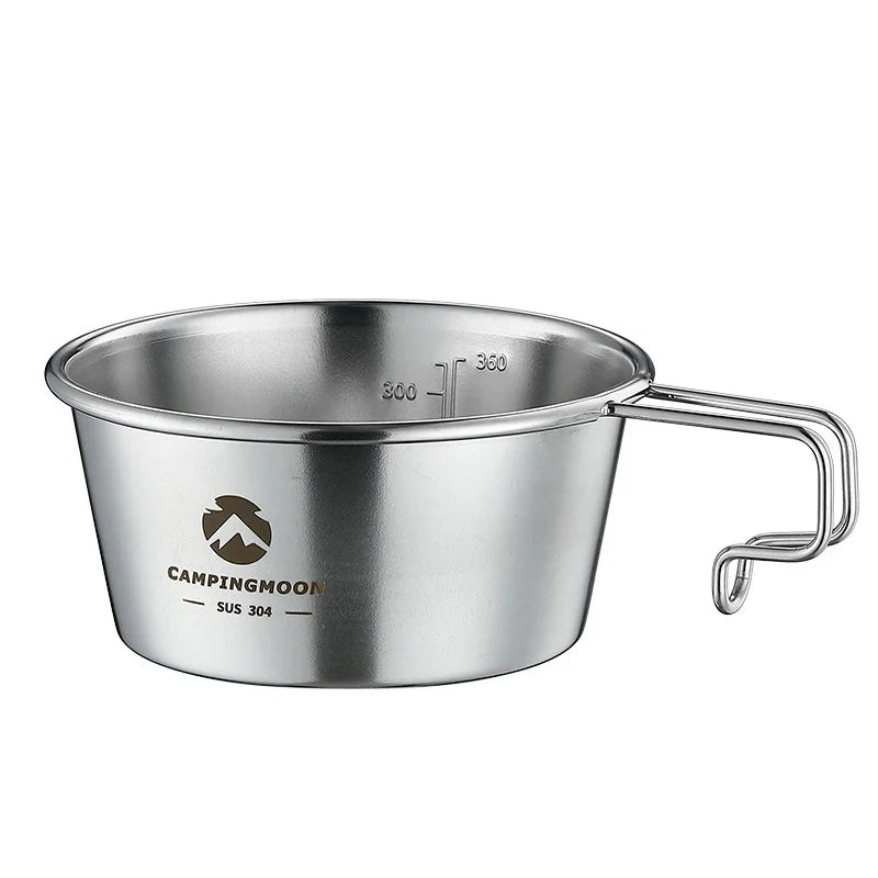 450ML 304 Stainless Steel Disposable Outdoor Camping Cookware Picnic Travel Tableware Portable Bowl