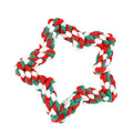 Star Shape Dog Christmas Cotton Rope Toy Pet Training Grinding Teeth Cleaning Bite-resistant Knot of Rope Interactive Dog Toy