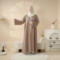 3D Geometric Bead Embroidered Open Abaya Women Dubai Sadui Fancy Moroccan Arabic Jalabiya Eid Collection Modest Dress MegaBDM
