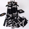 Manufacturing Ladies Long Large Stain Silk Shawls Luxury Designer Letter Print Head Scarf Hijab Women Long Silk Scarves Shawls