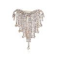 Channel Brooches Women Rhinestone Korean Vintage Lapel Pin Crystal Long Tassel Brooch