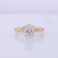 Starsgem 18K Gold D VVS2 Lab Diamond Ring Hidden Halo Oval Shape Lab Grwon Diamond Yellow Gold Ring