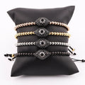 Stainless Steel Beads CZ Fat Eye Charm Bracelet Anil Arjandas Macrame Bracelet Men Women