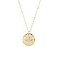 Daidan North Star Pendant Sterling Silver Chain 18 K Gold Plated Compass Women Necklaces