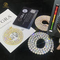 Large Stock Hip Hop Jewelry Pass Diamond Tester 2mm 3mm 4mm 5mm VVS Moissanite Diamond 925 Silver Iced Out Tennis Chain Necklace