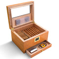 CIGARLOONG Hot Sales Cedar Wood Cigar Case Travel Cigar Humidor Box with Humidifier & Hygrometer Cigar Storage Box Cabinet