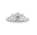 Princess Pink CZ Heart Girls 925 Sterling Silver Ring