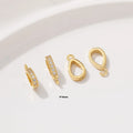 18K Gold Plated Brass DIY Jewelry Findings Hinged Interchangeable Charm Pendant with Bail Zircon Clasp for Jewelry Making