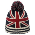 Winter Knit UK Flag Union Jack Warm Beanie Hat Slouchy Beanie With Pom Pom