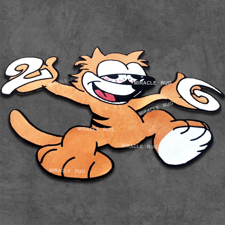 Custom Yellow Cat Magic Circle Area Rug Cartoon Custom Anime Tufted Rug Carpet Logo Custom Carpets and Rugs