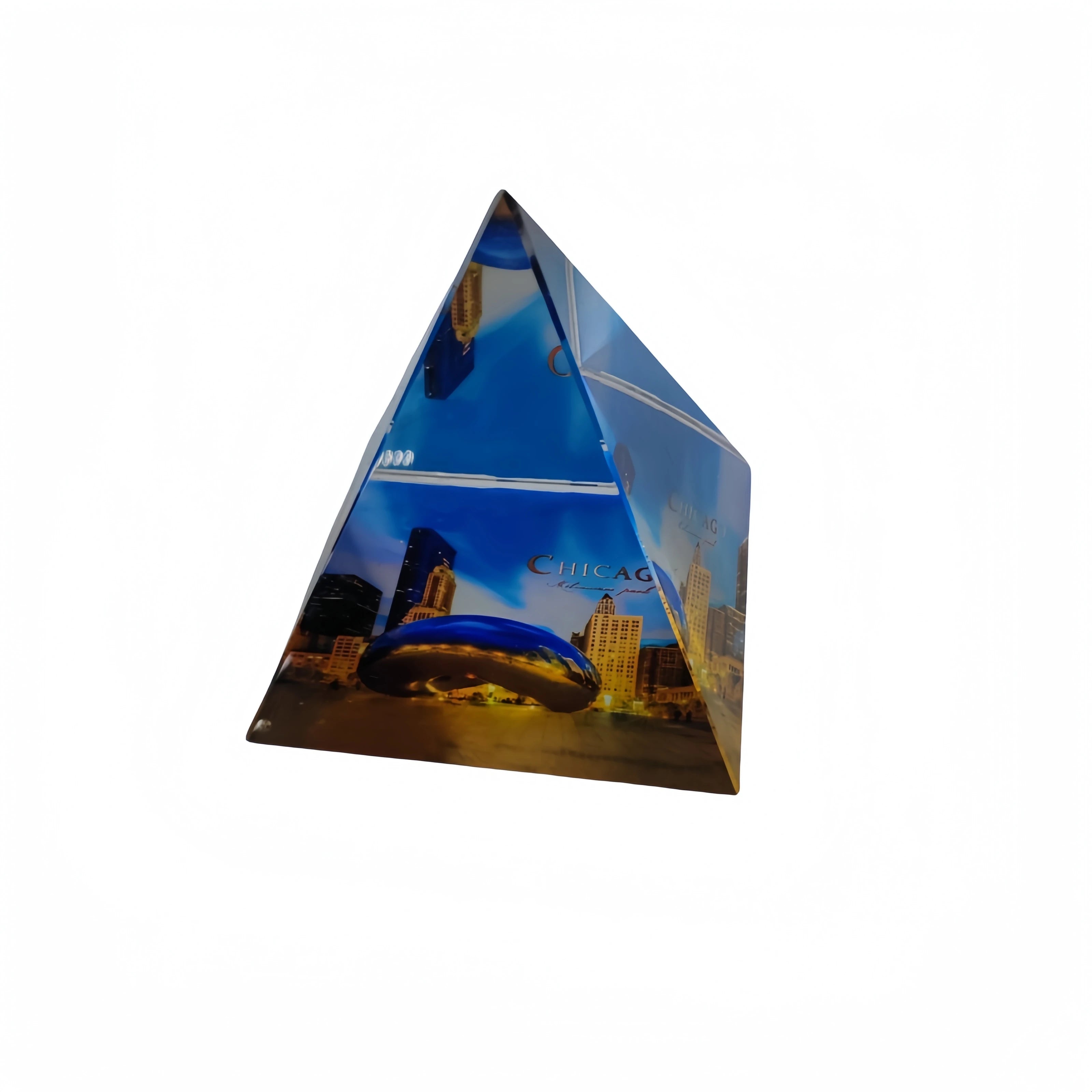 Wholesale 60mm 80MM 100MM Glass Crystal Pyramid Ornaments Paperweight Custom 3d Laserengraving logo for Home Office Decoration