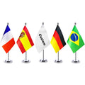 Stainless Steel Table Mini Flags Office Decoration  Double Side Printed Custom logo National Country Table Flag Stand