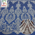 New Design Sequins Bridal Wedding Evening Dress Tulle Mesh Luxury Pearl Beaded Lace 100% Polyester Embroidery Lace Fabric